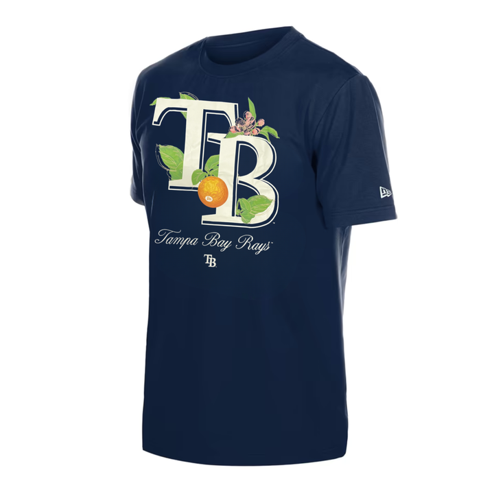Rays Men's New Era Navy TB Orange Blossom Tee