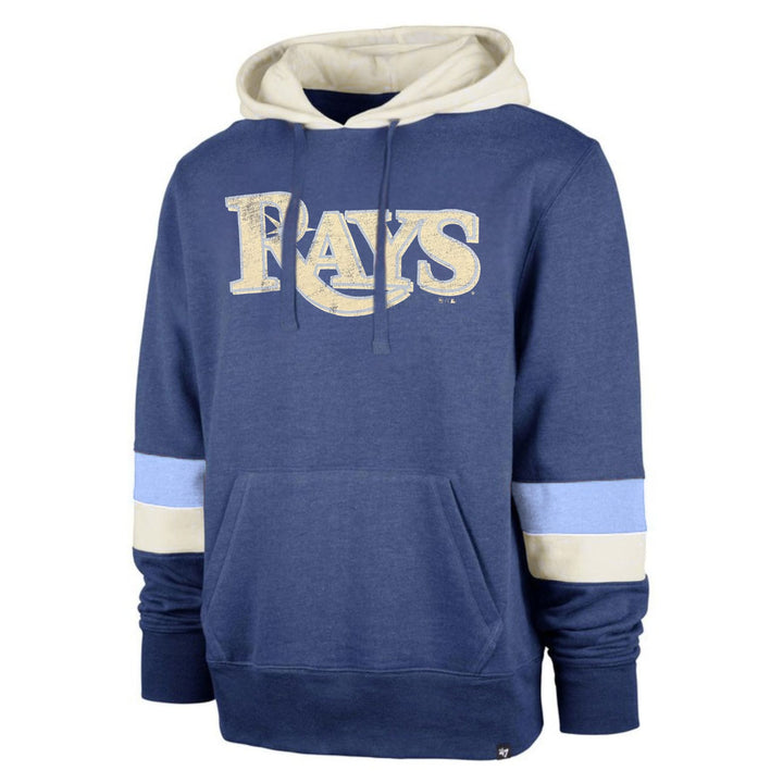 Rays Men's '47 Brand Navy Lennox Wordmark Pullover Hoodie