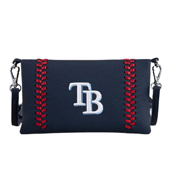 Rays Montana West Navy TB Stitch Leather Crossbody Purse