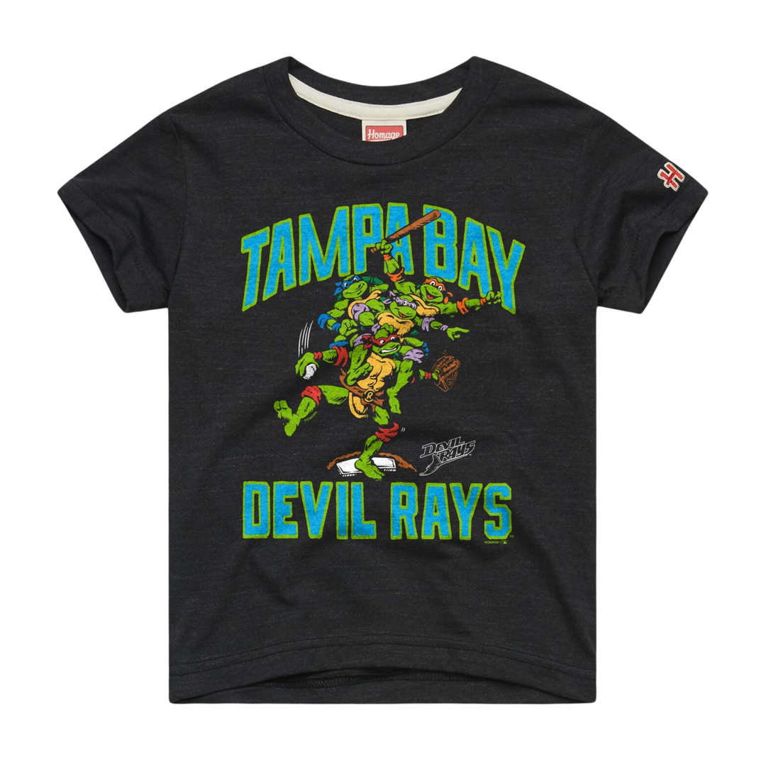 Rays Youth Homage Grey Devil Rays TMNT T-Shirt