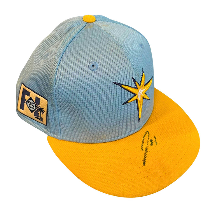 Rays Jonny DeLuca Team Issued Authentic Autographed Spring Training Hat