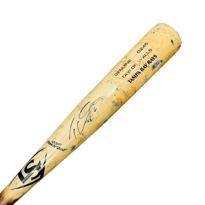 Rays Taylor Walls Team Issued Autographed Broken Bat