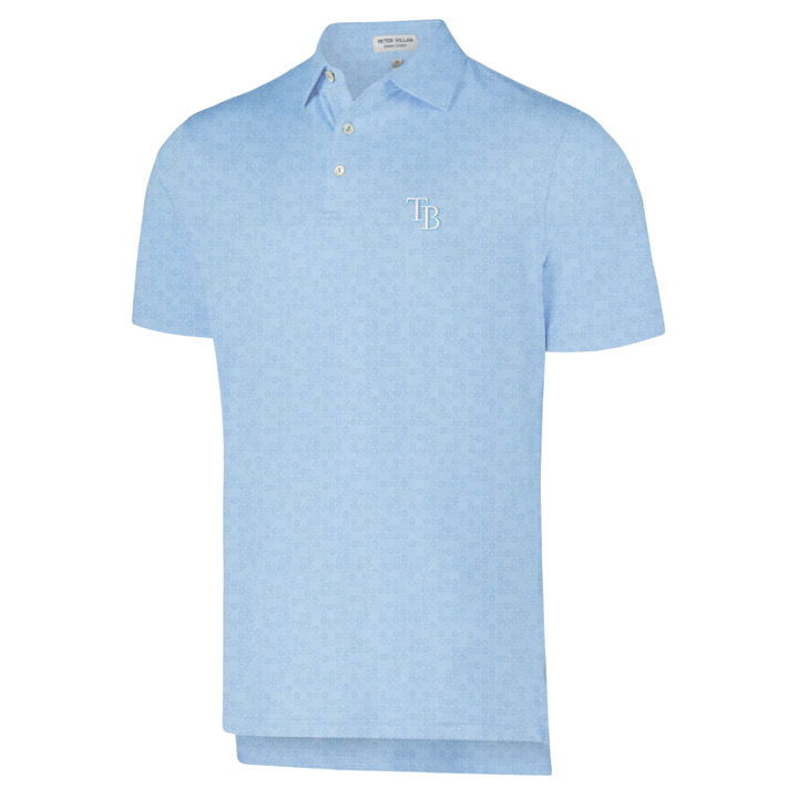 Rays Men's Peter Millar TB Light Blue Bases Loaded Polo