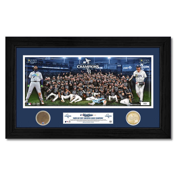 Rays ALCS Authentic Game-Used Dirt Commemorative Coin 12x20 Display
