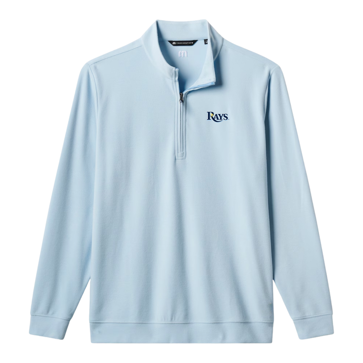 Rays Travis Mathew Light Blue Wordmark Cloud Jacket Quarter-Zip