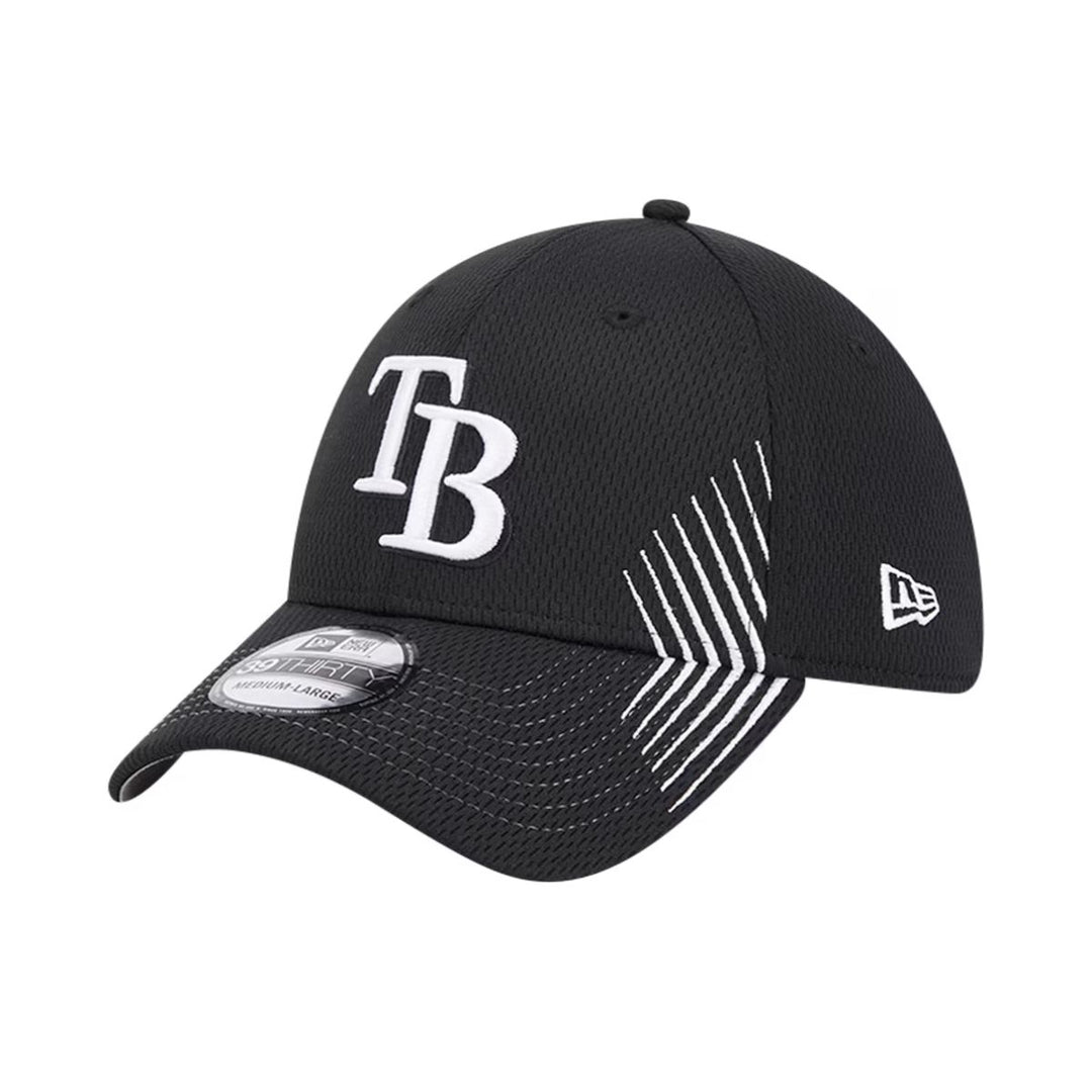 Rays New Era Black TB Active Dash Mark 39Thirty Flex Fit Hat