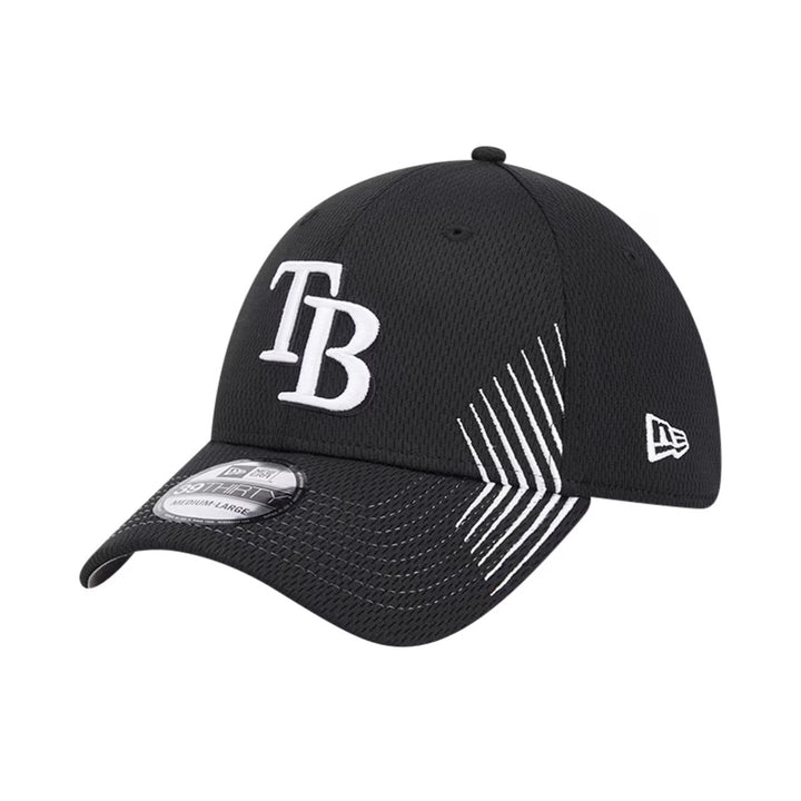 Rays New Era Black TB Active Dash Mark 39Thirty Flex Fit Hat
