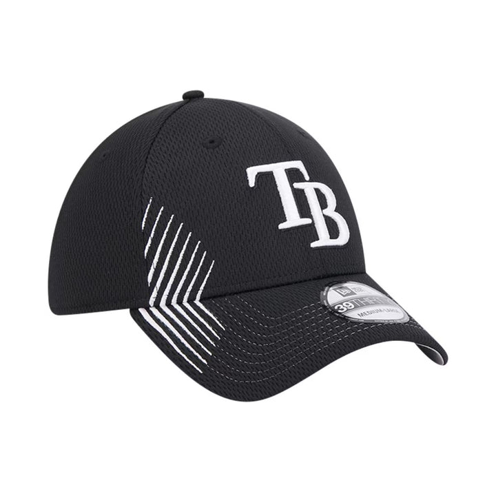 Rays New Era Black TB Active Dash Mark 39Thirty Flex Fit Hat