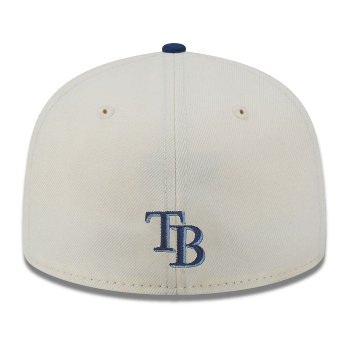 Rays New Era Cream Navy Wordmark Two-Tone Stitch 59Fifty Fitted Hat
