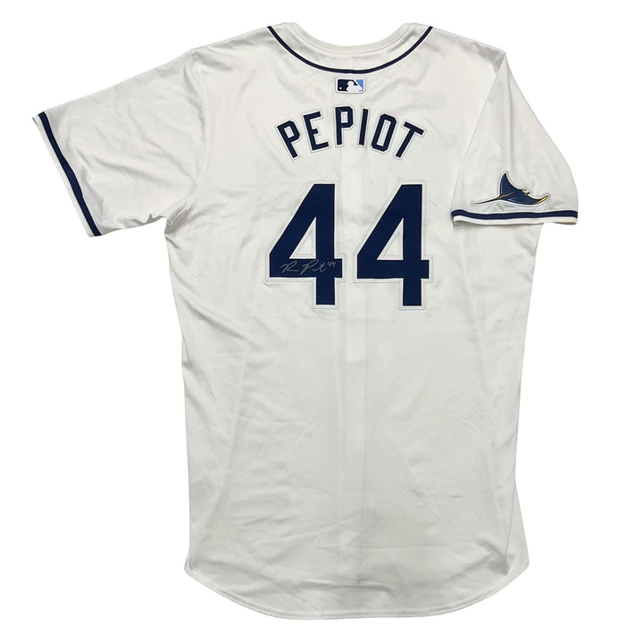 Rays Ryan Pepiot Team Issued Authentic Autographed White Jersey