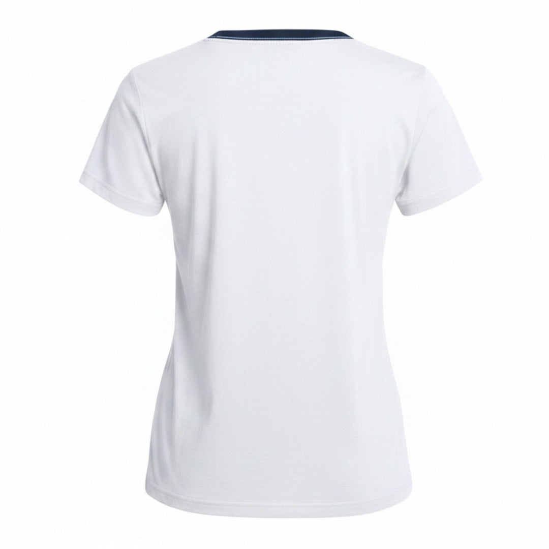 Rays Women's GIII White Tampa Bay Burst V Neck Tee