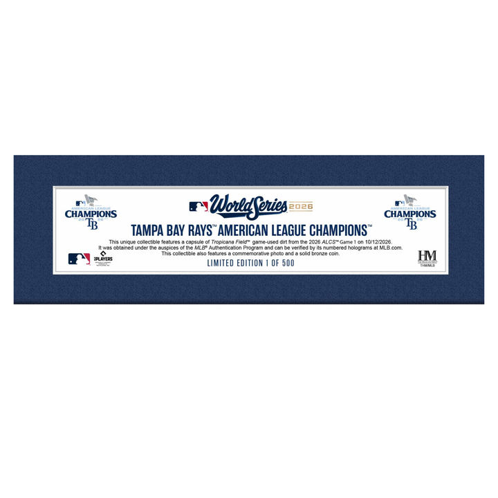 Rays ALCS Authentic Game-Used Dirt Commemorative Coin 12x20 Display