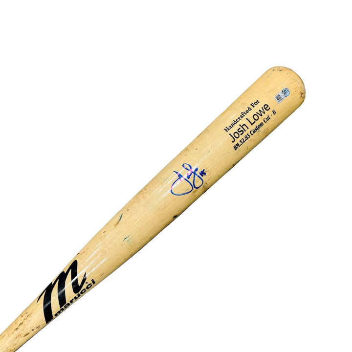 Rays Josh Lowe Game Used Autographed Broken Bat