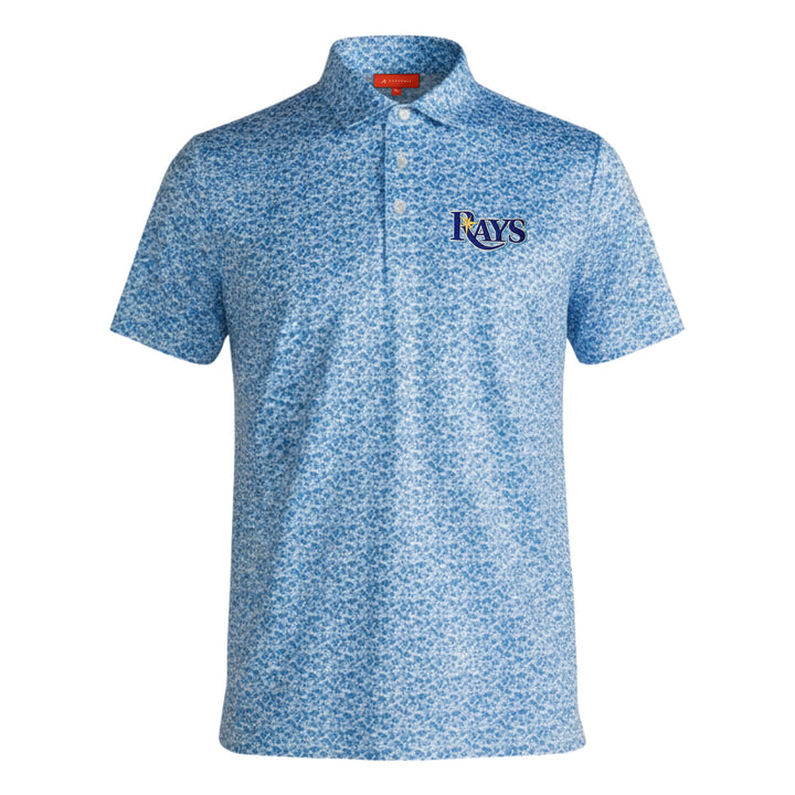 Rays Men's Redvanly Wordmark White Blue Vernon Polo