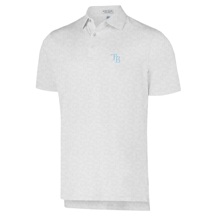 Rays Men's Peter Millar TB White Bases Loaded Polo