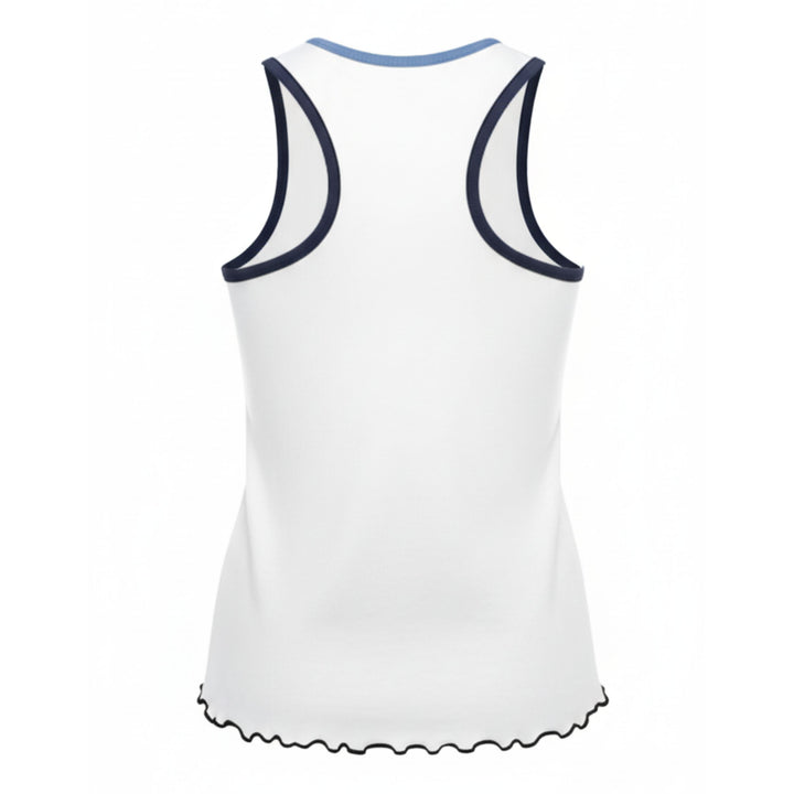 Rays Women's New Era White V-Notch Lettuce Hem Tank Top