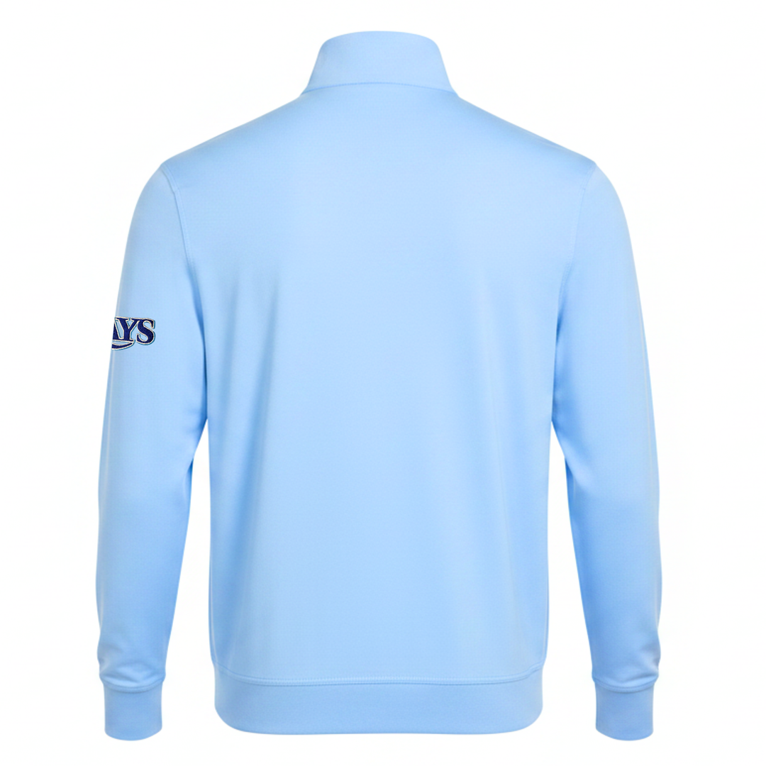 Rays Men's Redvanly Wordmark Light Blue 1/4 Zip Jacket