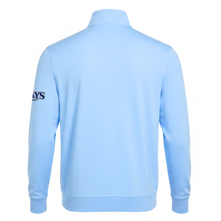 Rays Men's Redvanly Wordmark Light Blue 1/4 Zip Jacket