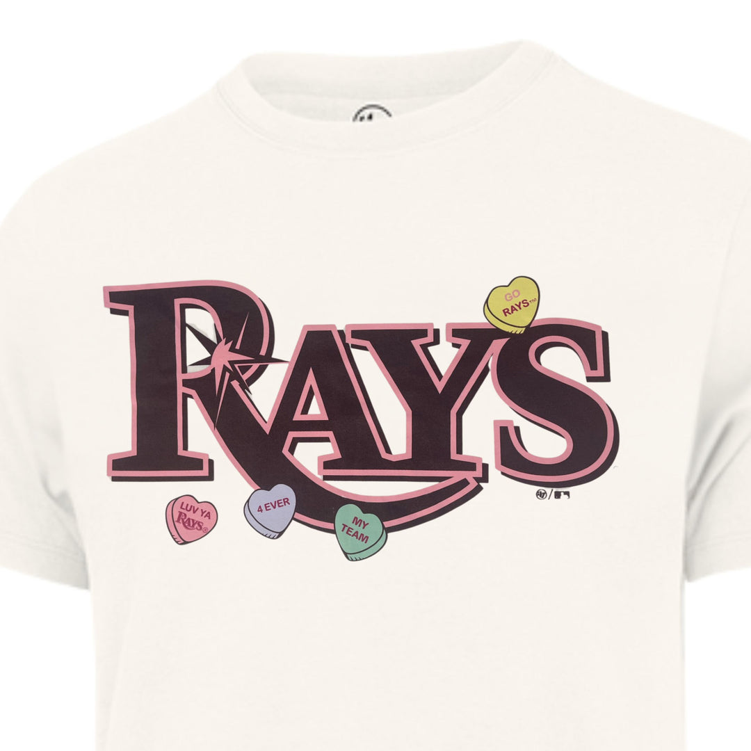 Rays Men's '47 Brand White "Be Mine" Valentines Day Franklin Wordmark Tee