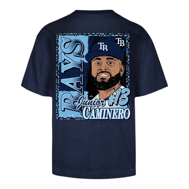 Rays '47 Brand Navy Junior Caminero Player Profile Foundation Tee