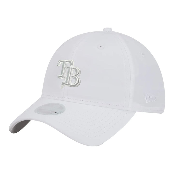 Rays Women's New Era White TB 9Twenty Ponytail Opening Adjustable Hat