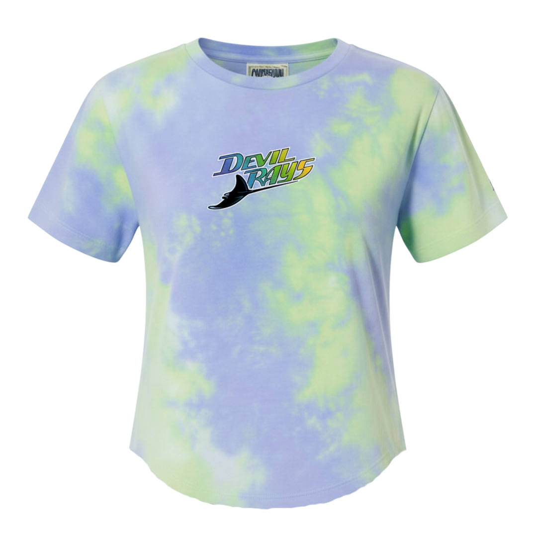 Rays TEREZ Women's Devil Rays Wordmark Tie Dye T-Shirt