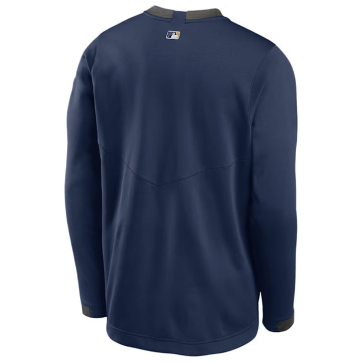 Rays Men's Nike Grey Navy Therma Crew TB Pullover Sweatshirt