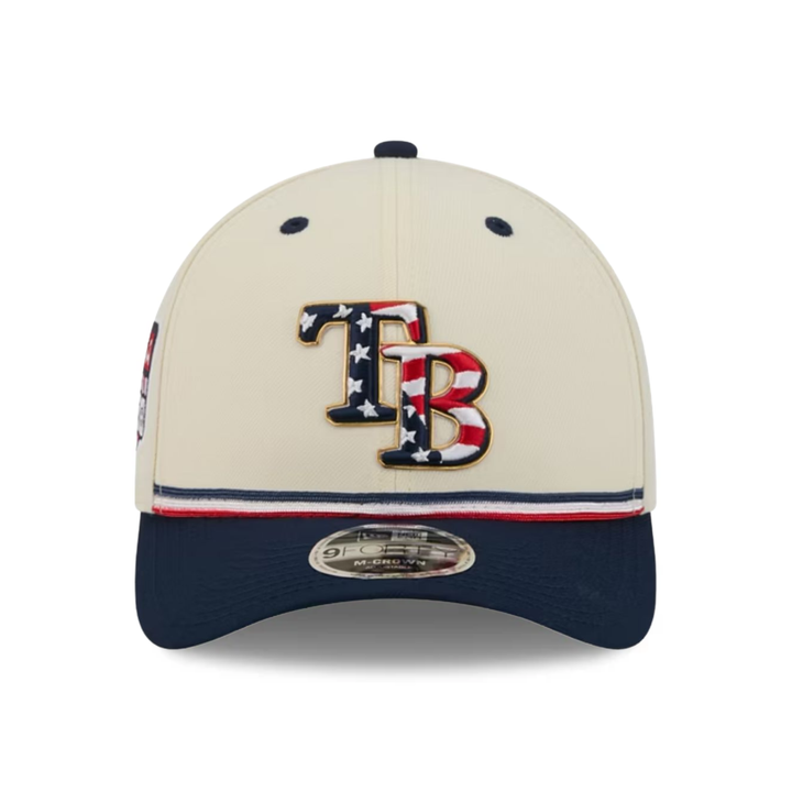 Rays New Era Cream Navy 2026 Fourth of July USA 250 9Forty M-Crown Adjustable Hat