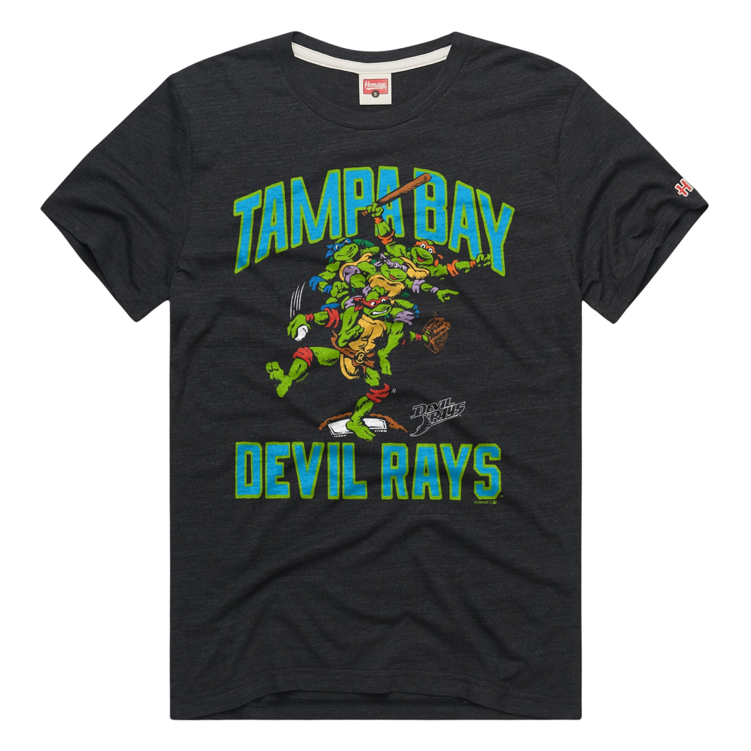 Rays Homage Grey Devil Rays TMNT T-Shirt