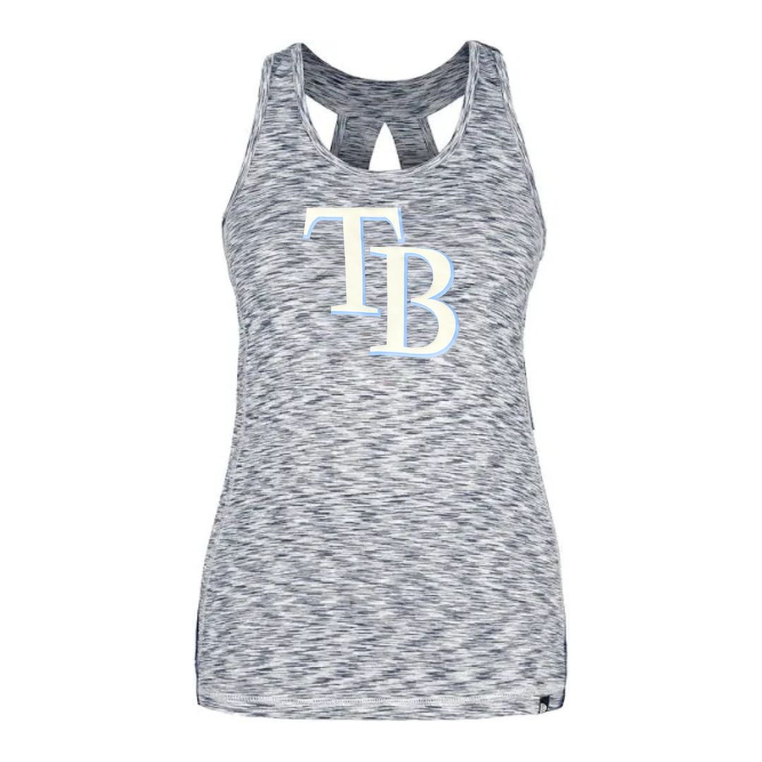 Rays Women's New Era Grey Space Dye TB Tank Top