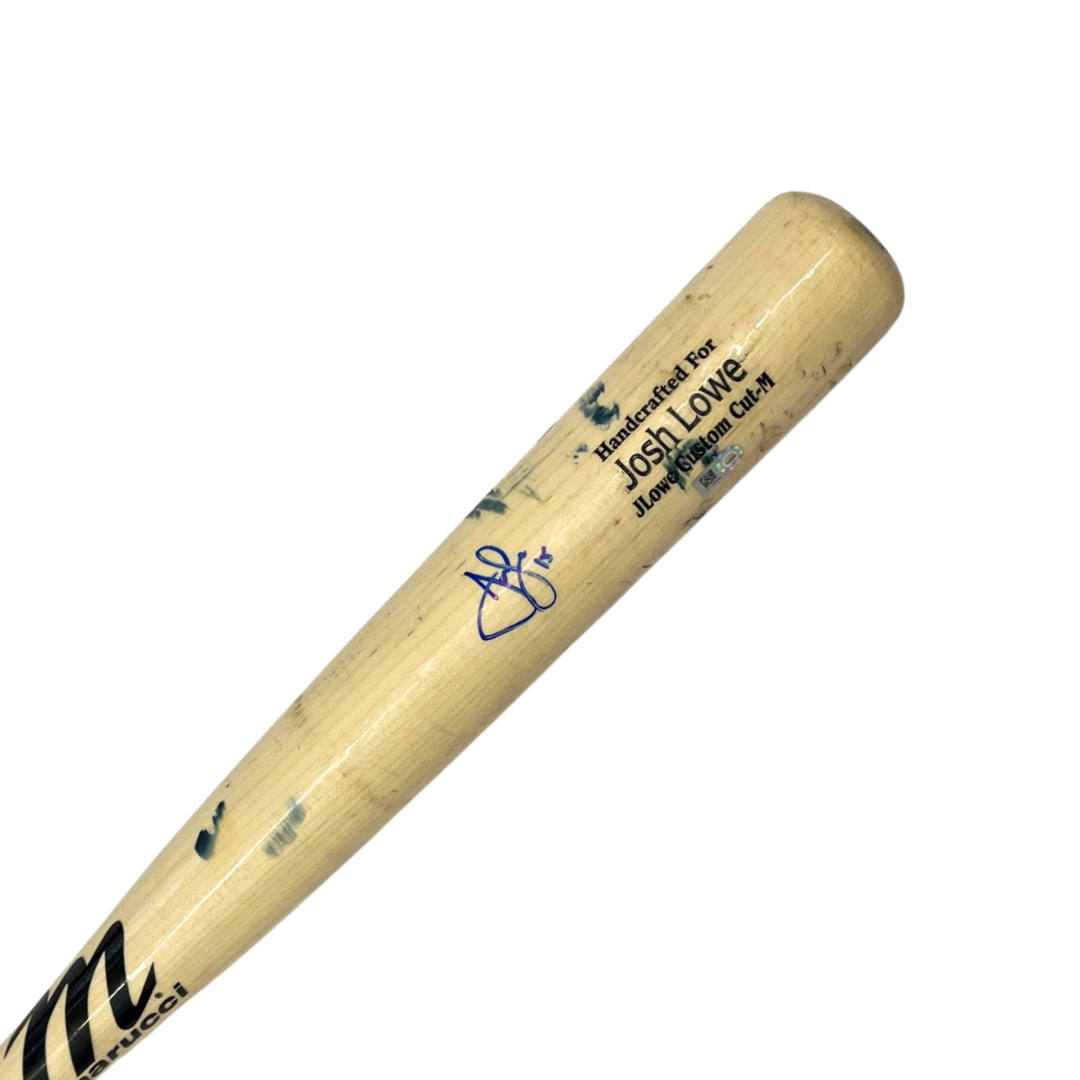 Rays Josh Lowe Game Used Autographed Broken Bat