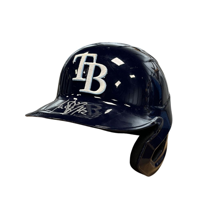 Rays Yandy Diaz Team Issued Autographed TB Batting Helmet