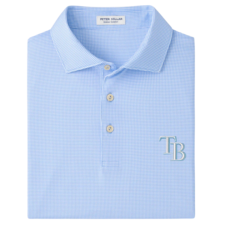 Rays Men's Peter Millar TB Light Blue Border Polo