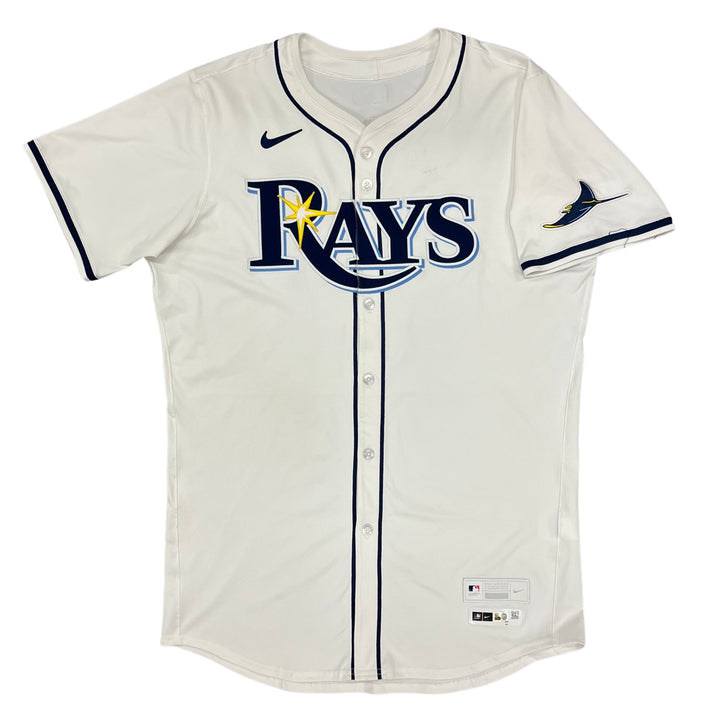 Rays Hunter Feduccia Team Issued Authentic Autographed White Jersey