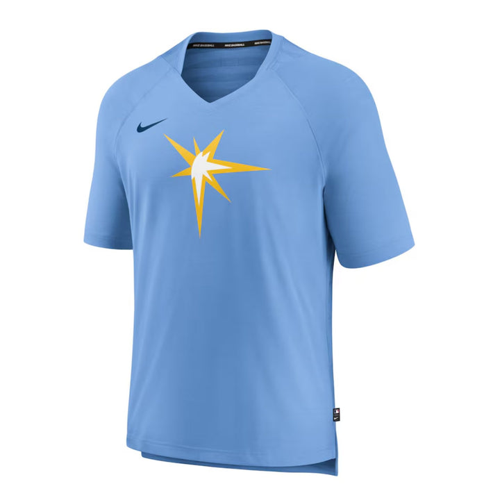 Men's Tampa Bay Rays Nike Light Blue Authentic Collection Pregame Raglan Performance V-Neck T-Shirt