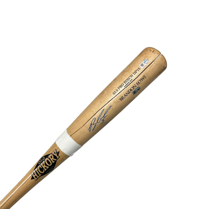 Rays Brandon Lowe Team Issued Autographed Broken Bat