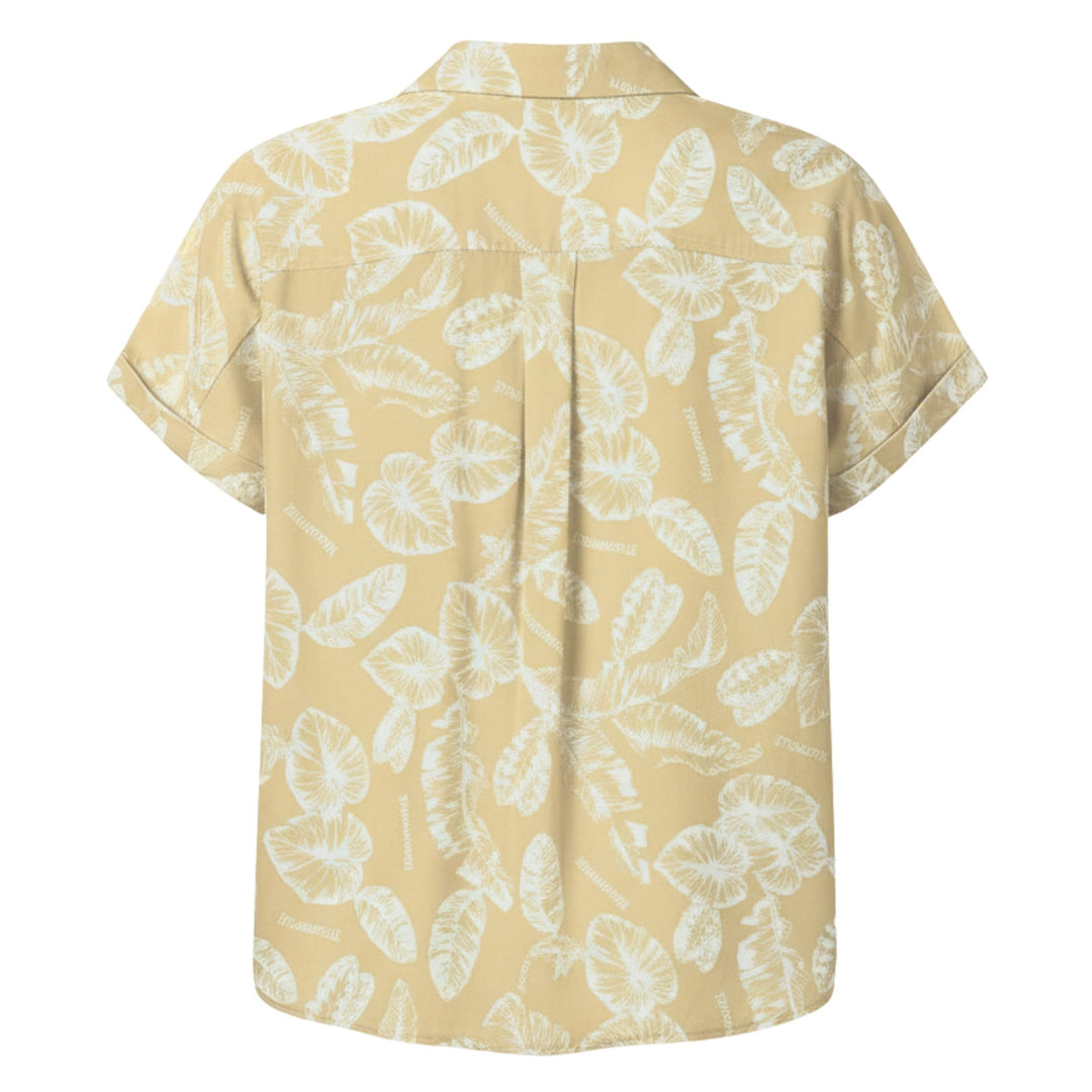 Rays Women's Margaritaville Yellow Floral Tie Front Hawaiian Shirt