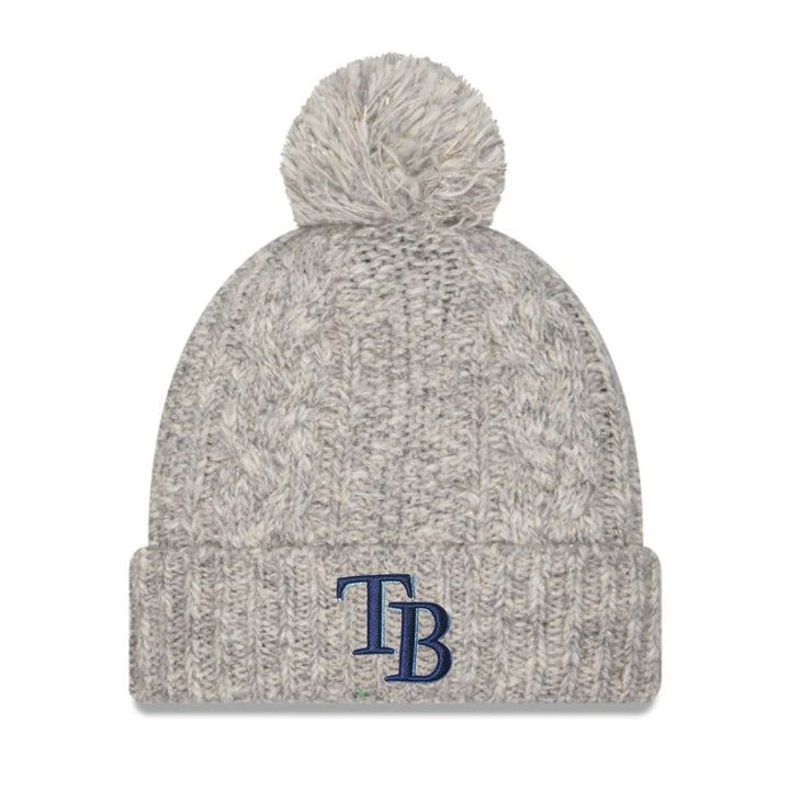 Rays Women's New Era Shimmer Pom Knit Hat