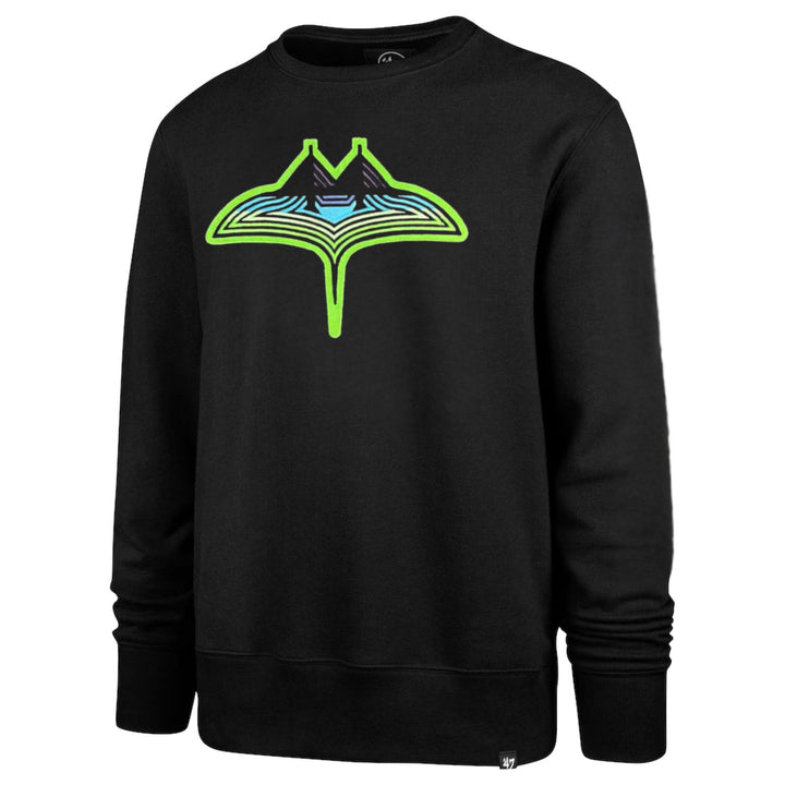 Rays Men's '47 Black Skyray City Connect Crew Pullover Sweatshirt