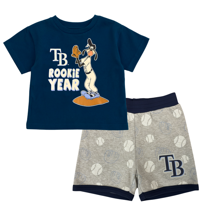Rays Toddler Navy Grey Goofy Rookie Year 2 Piece Set