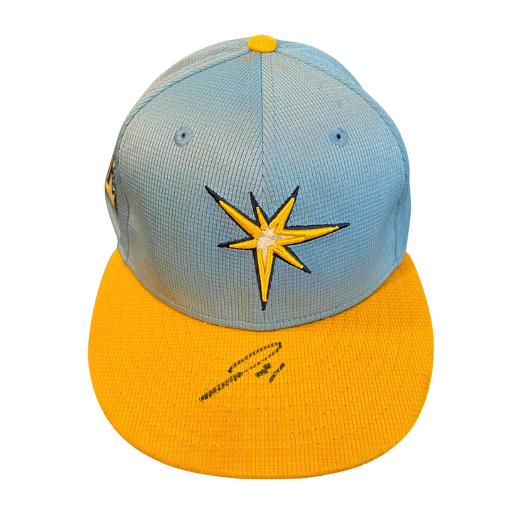 Rays Jonny DeLuca Team Issued Authentic Autographed Spring Training Hat