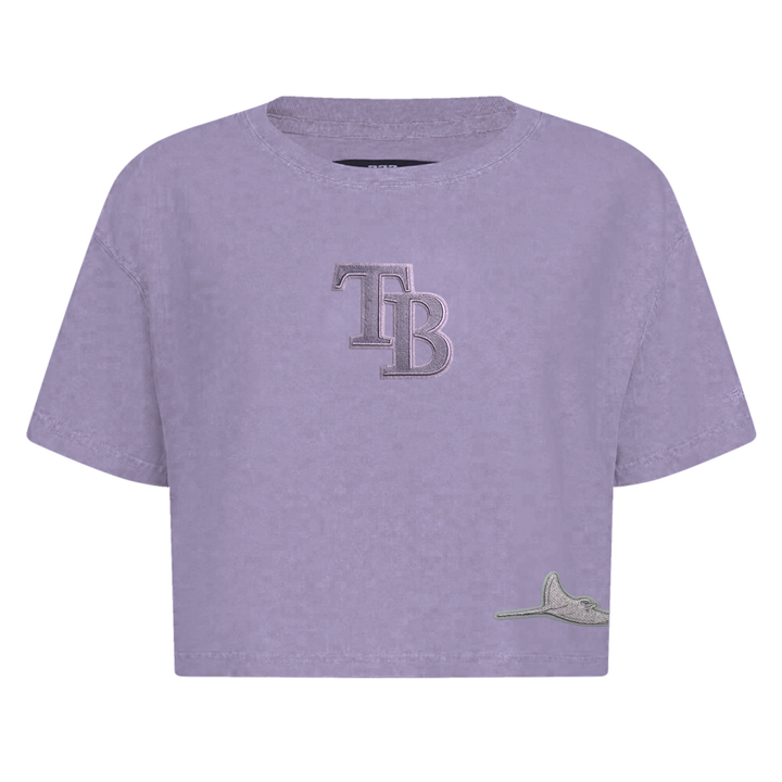 Rays Women's Purple TB Pro Standard Boxy Cropped Tee