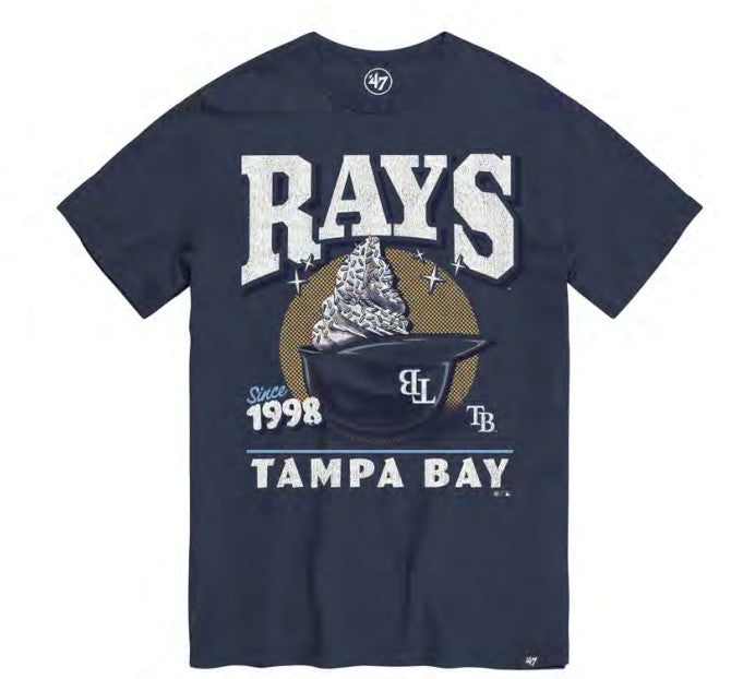 Rays '47 Brand Navy Triple Swirl Helmet Franklin T-Shirt