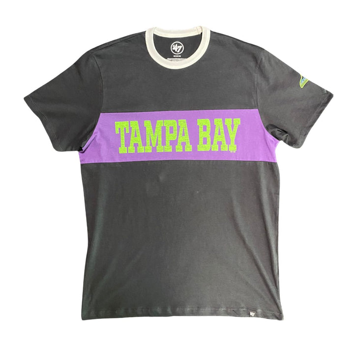 Rays Men's '47 Brand Black City Connect Tampa Bay Ringer Tee