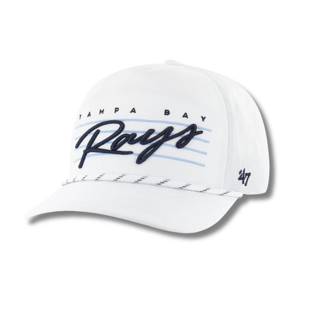 Rays '47 Brand White Downburst Hitch Snapback Hat
