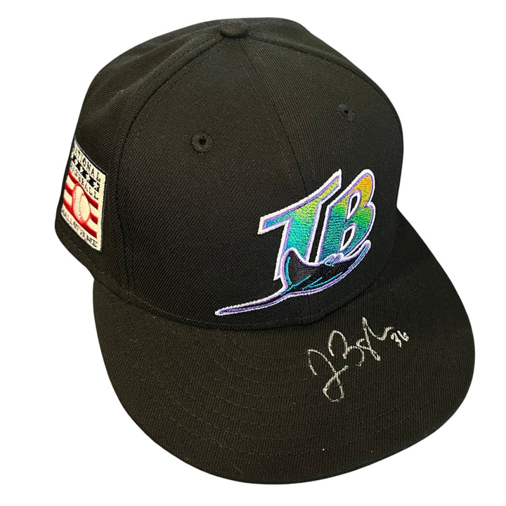 Rays Joe Boyle Game Used Authentic Hall of Fame Autographed Hat
