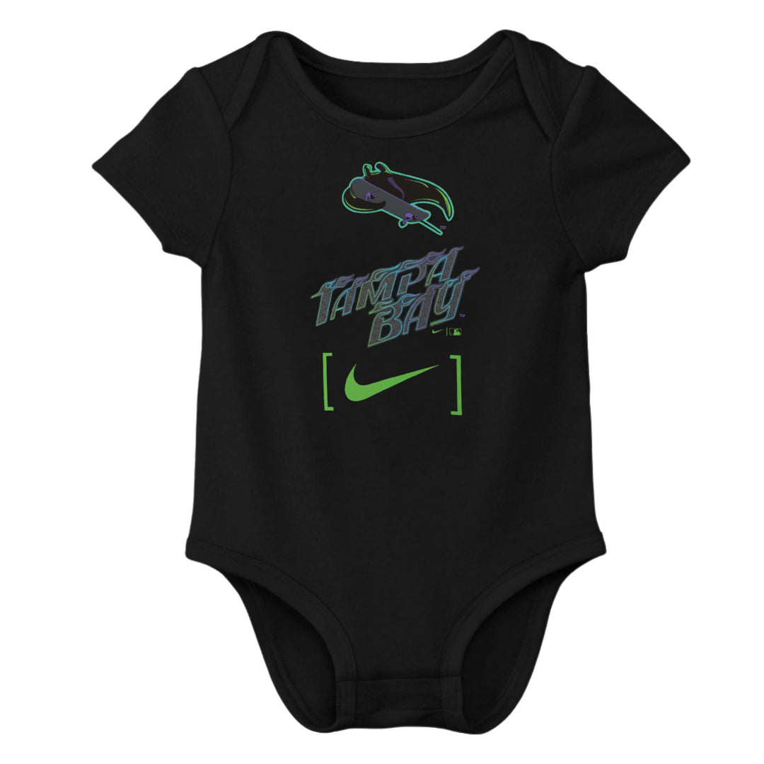 Rays Nike Black City Connect Skateray 3 Pack Onesie Set