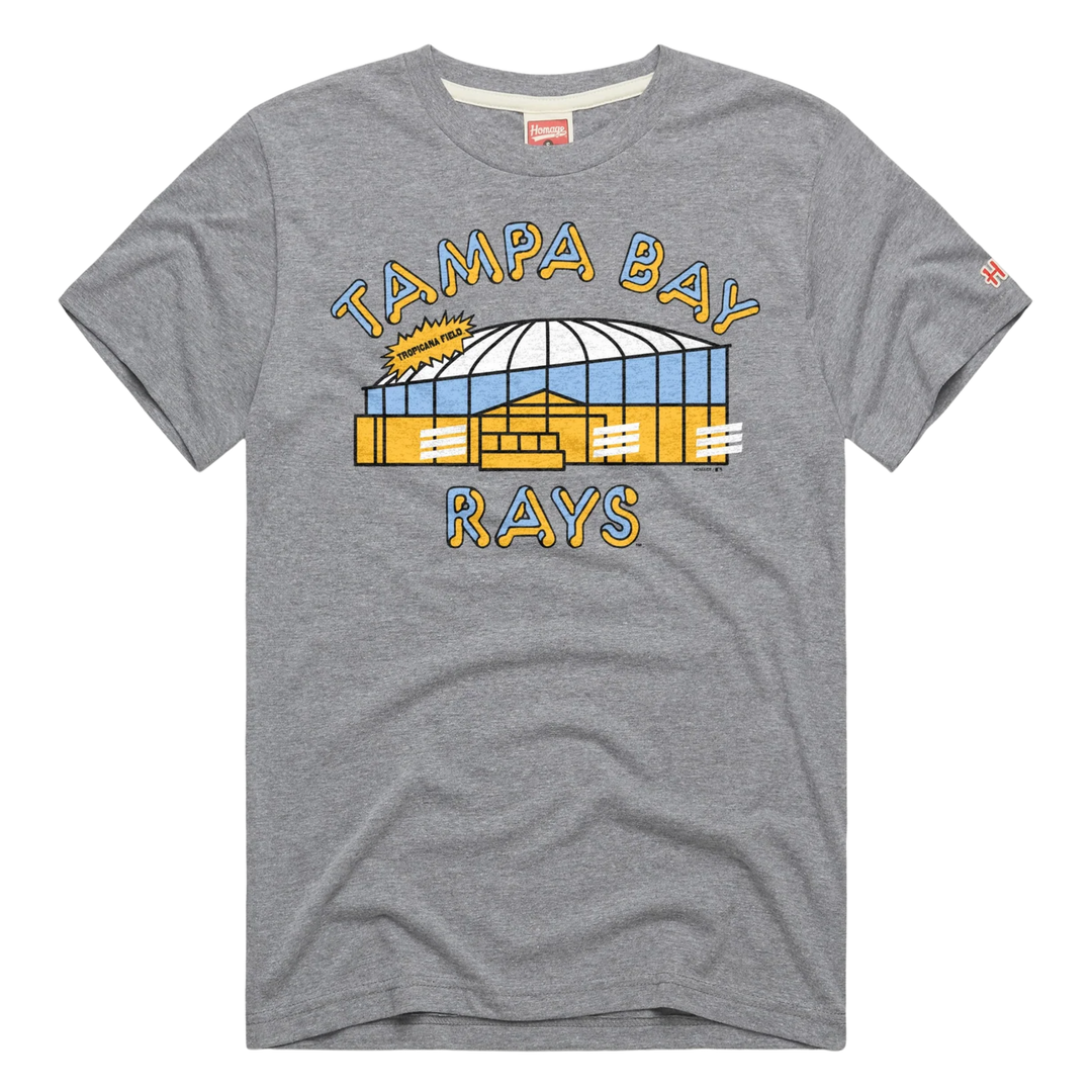 Rays Homage Grey Retro Tropicana Field T-Shirt