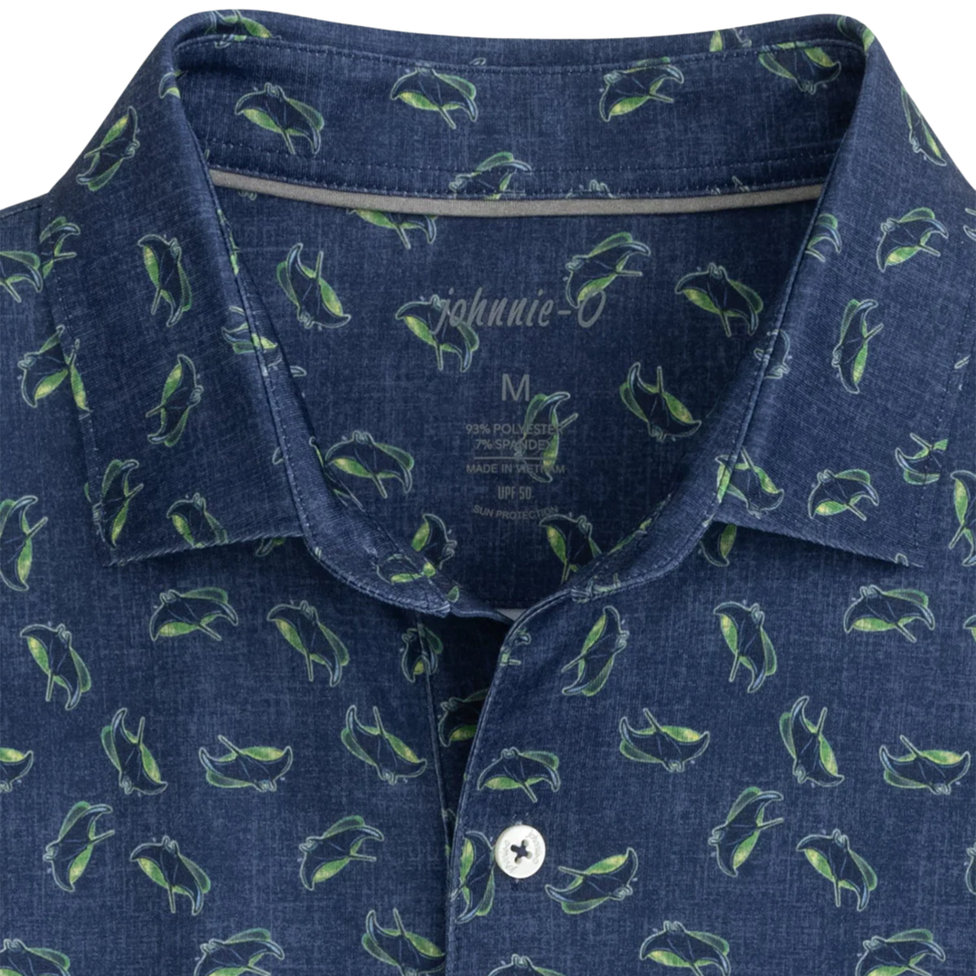 Rays Men's Johnnie O Navy Exeter All Over Alt Logo Polo