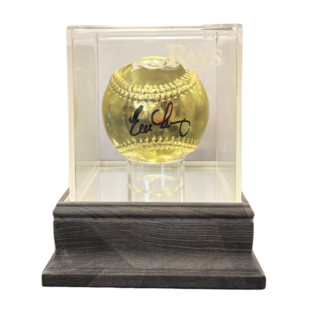 Rays Evan Longoria Gold Chrome Autographed Baseball